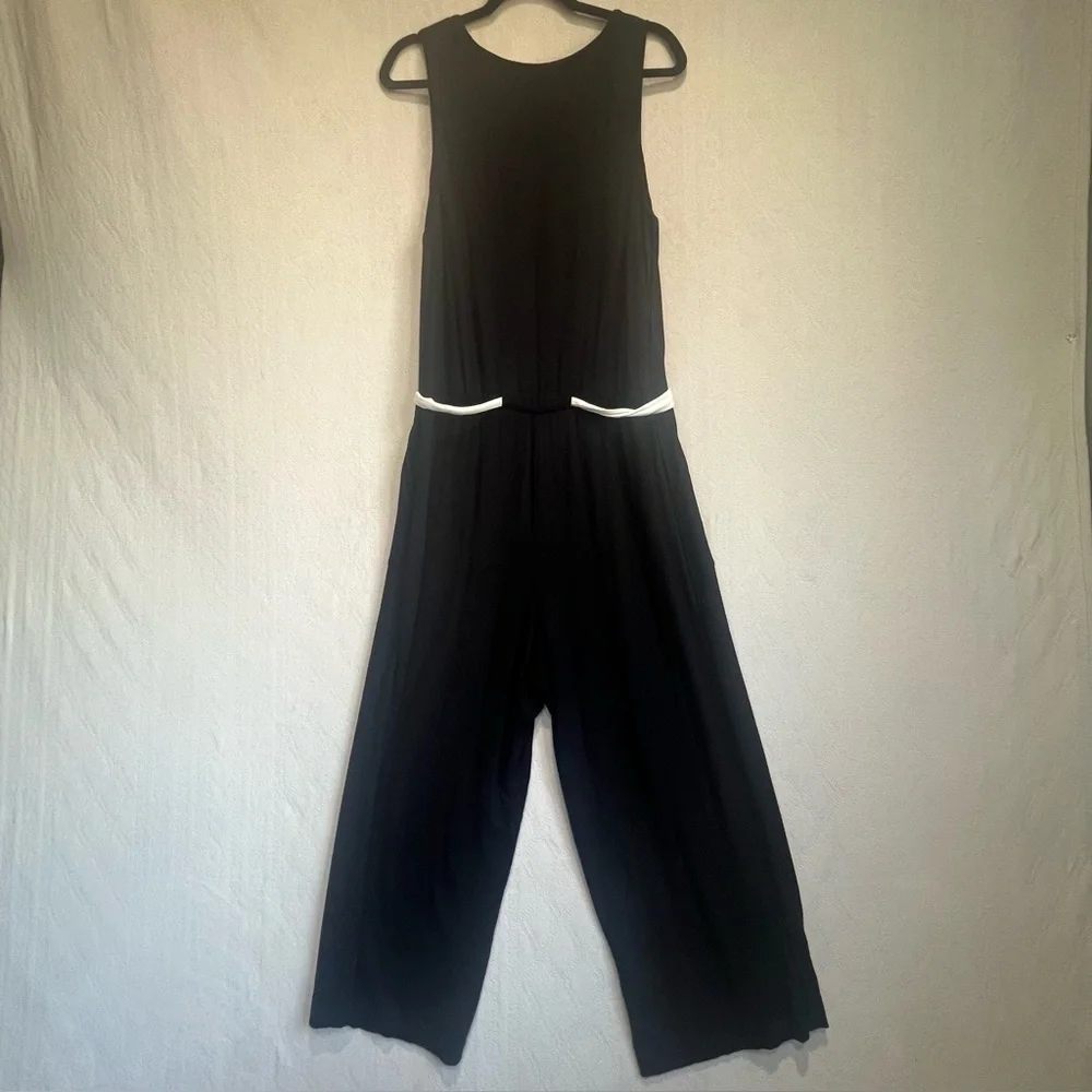 Soma Weekend Wide Leg Black Belted Jumpsuit Sz XL Loungewear - Picture 13 of 15